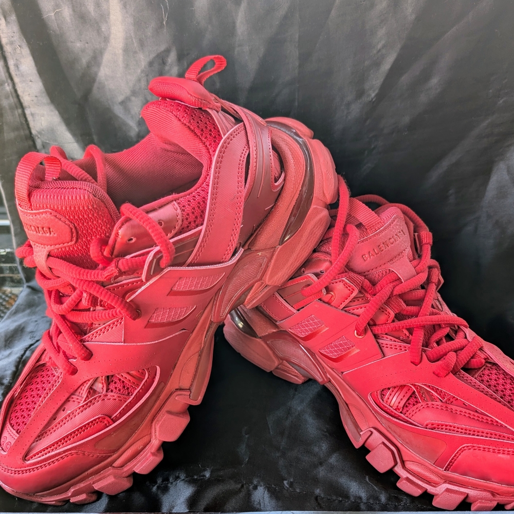 Balenciaga Bold Red Athletic Sneakers